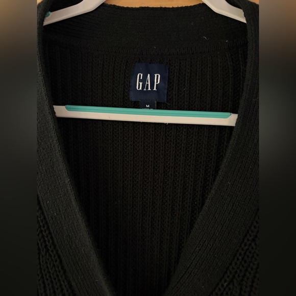 GAP Women's Black Cardigan Sweater 100% Cotton - Picture 3 of 5